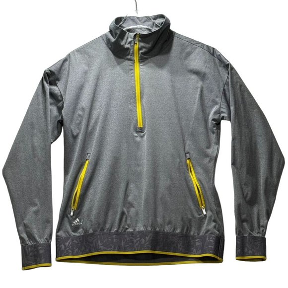 Women's 1/2 Zip Adidas Climastorm Gray Light Weight Running Shirt Size S - Picture 1 of 6